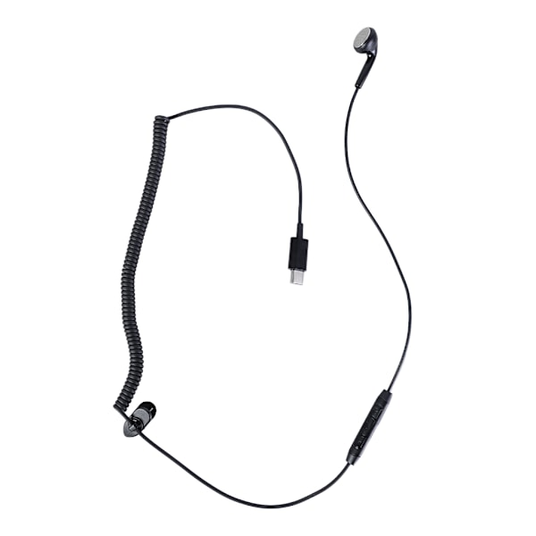 USB Type C Wired Spring Single-Sided Earphones with Call and Volume Control