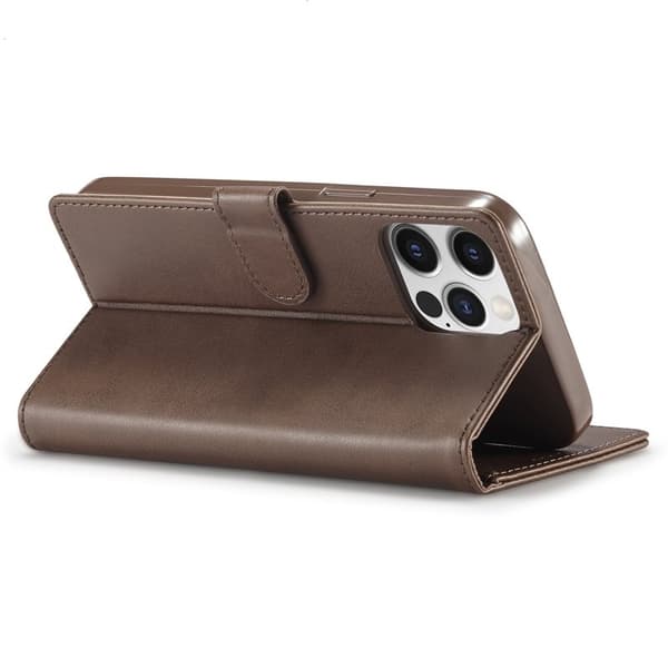 LC.IMEEKE Pung Etui iPhone 15 Pro - Kunstlæder - Brun