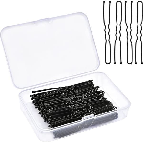 Hårnål - Ikke specificeret - 150 STK - Metal - U-formet - Sort