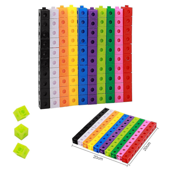 100 stk Barne Byggeleker Snap Cube Leker Pedagogisk