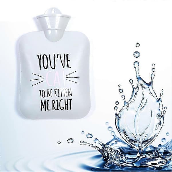 Miljövänlig PVC Varmvattenflaska 900ml Grå Tecknad Design för Kroppsvärmeterapi
