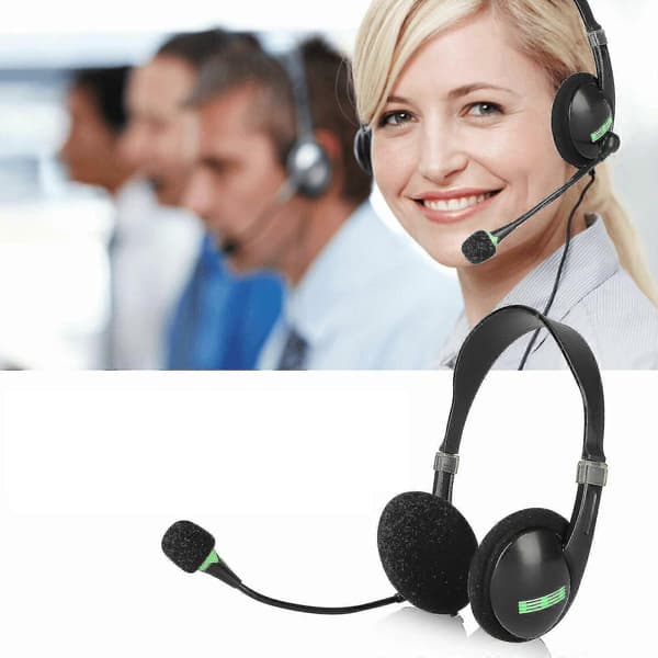 Computer Bærbar Pc Skype Chat Call Center Headset Hovedtelefoner