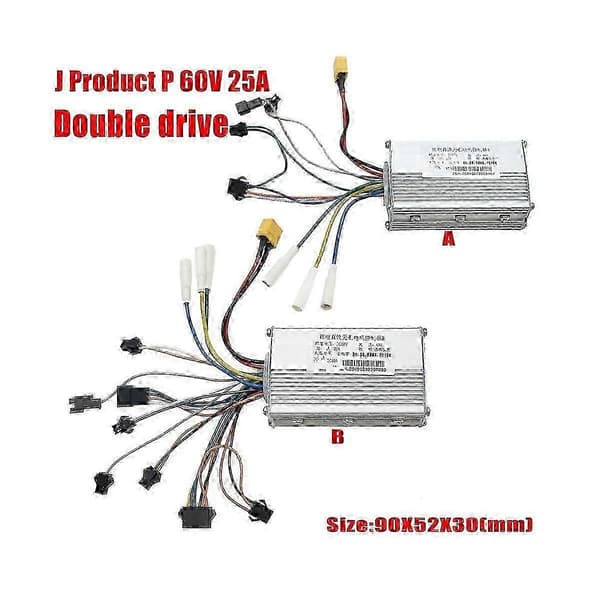 Elektrisk Scooter Dual Drive Controller JP 48V 52V 60V 25A 50A Børsteløs Controller AB Front Bag Drive Controller Kit, 2. udgave 0909 5 5