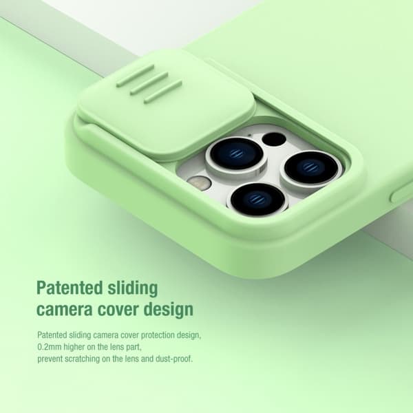 NILLKIN iPhone 14 Pro-deksel MagSafe CamShield Silky Liquid Svart 113