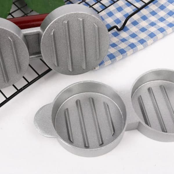Mini Hamburgerpressar Icke-klibbiga 3-spår Små Burgerbiffar Press Trippel Nötkött Burger Maker Form Mac