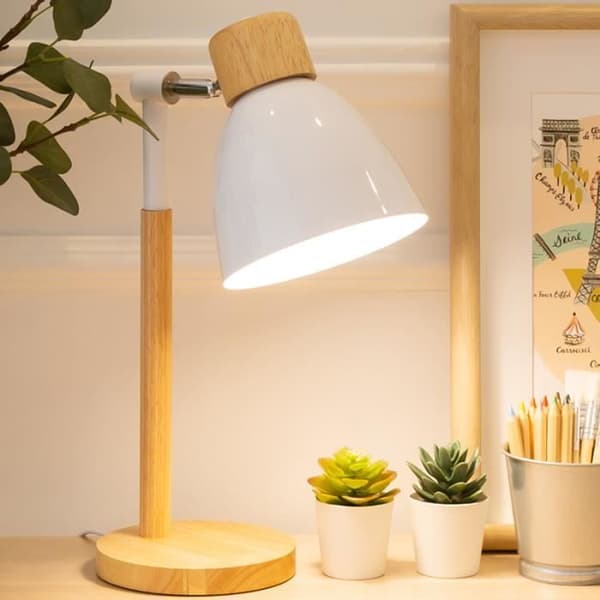 Bordlampe - EU-plugg - Gul - Tre - LED - Moderne skandinavisk stil