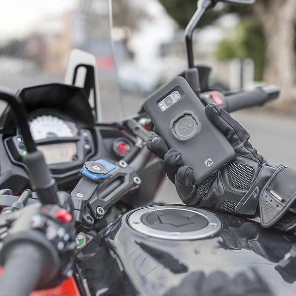 Quad Lock Motorcycle Mobile Holder for iPhone & Samsung, Handlebar Mount with Quick Release