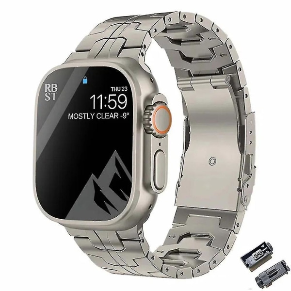 Velegnet til Apple Applewatch8 Ultra Titanium Metal Urrem Iwatch Metal