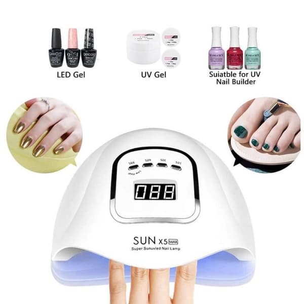 SUN X5 MAX 150W UV LED Nagellampa - LEMONDA - Vit - 45 LED-pärlor - 4 Timerinställningar