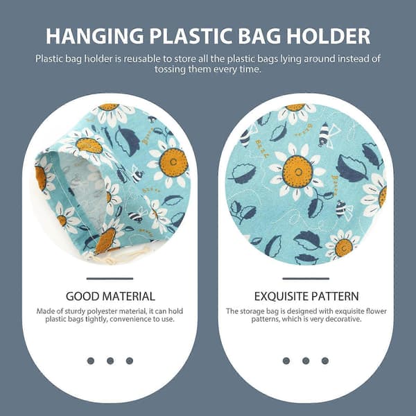 Hængende plastikposeholder indkøbsposedispenser lavet af polyester til hjemmebrug