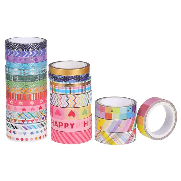 Dekorativ Washi-tejp för DIY-hantverk 27 rullar Vacker papperstejp