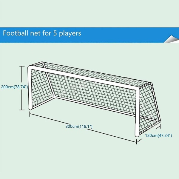 Amazon nytt 3*2 meter Fotballnett Fotball Dørsett nett Fotballmålnett,3x2m Bærbart Fotballmålnett