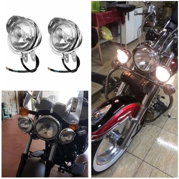 Motorcykel LED Dimljus - 12V - Krom - ABS - Universal - 2 stycken - LED-ljus
