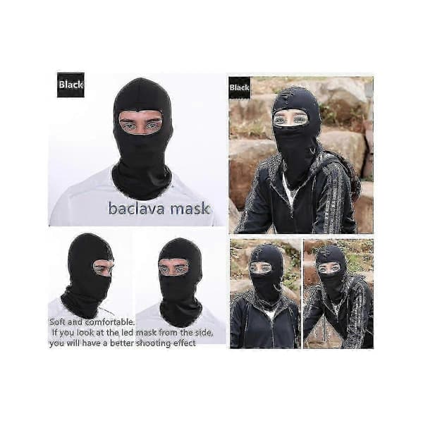 Bedste Bluetooth LED-maske med animeret tekst og emojis, DIY programmerbart robotansigt til Halloween, julefester, koncerter, pranks 2026 Black