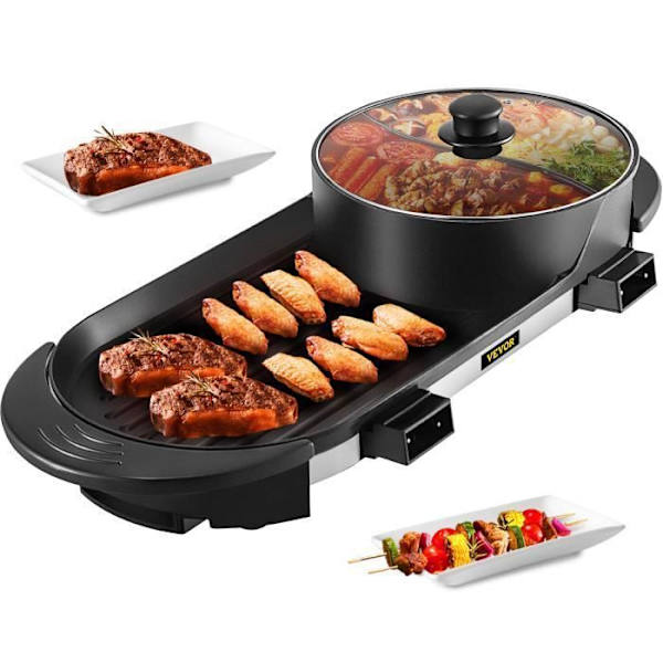 Multifunktionell elektrisk grill - VEVOR - 2200 W elektrisk fondue - för grillning inomhus