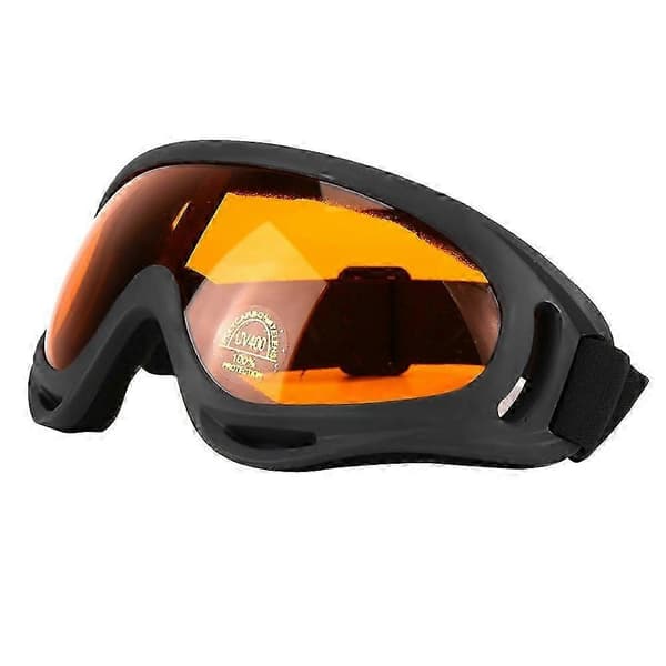 Anti-stød UV400 Polycarbonat Linser Ski Motorcykel Briller Orange Ventileret