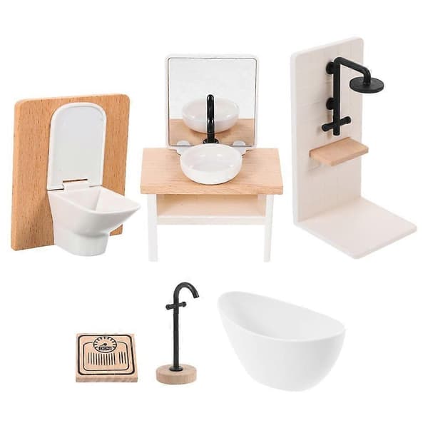 Miniatyrdockhusmöbler Badrumsset för dekoration 1 set