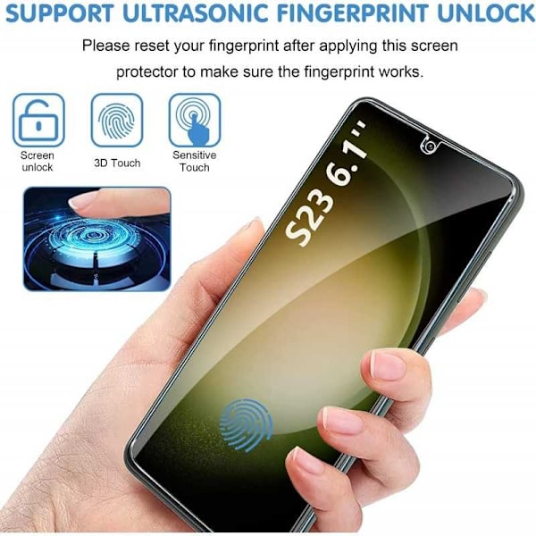 2 KPL Yhteensopiva Samsung S23 karkaistun lasin kanssa 0,26 mm 2,5D 9H