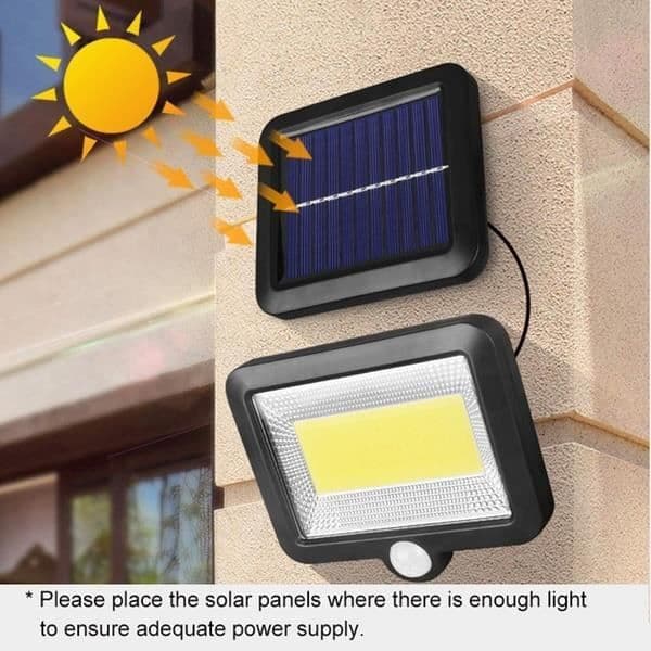 Solar induktionslampe - LED - Sort - Bevægelsessensor - Soldrevet - Have