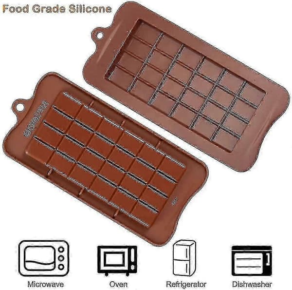 Nonstick Silikone Chokoladeforme 4 Stk til Bagning af Hjemmelavede Slik