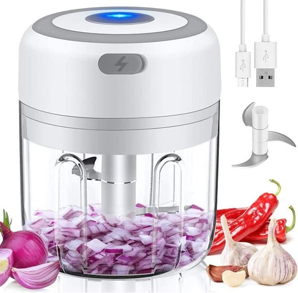 Elektrisk madhakker, mini løghakker, hvidløgspresser, multihakker foodprocessor, mini foodprocessor