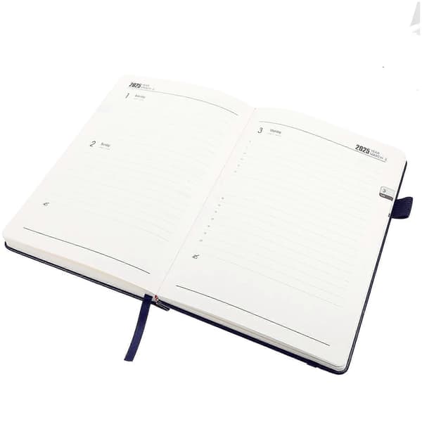 Daglig planlægger kontor tidsplan notesblok til skrivning Blå PU notesbog