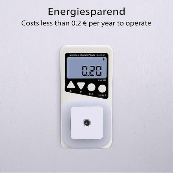 4 stk. LED automatisk natlys, natlys med natlyssensor, LED justerbart lys, LED statisk stik