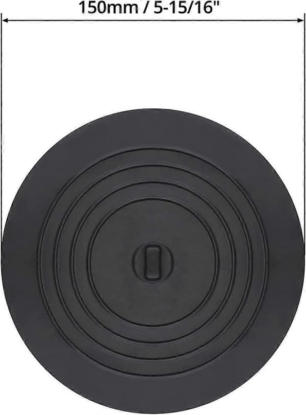 Pakke silikone afløbspropper, vaskepropper, badekarprop, 15 cm, til køkkenvask, badekar, sort