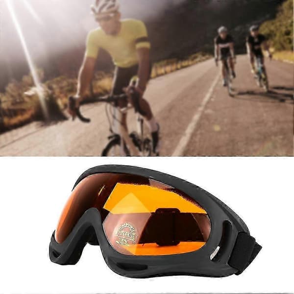 Anti-stød UV400 Polycarbonat Linser Ski Motorcykel Briller Orange Ventileret