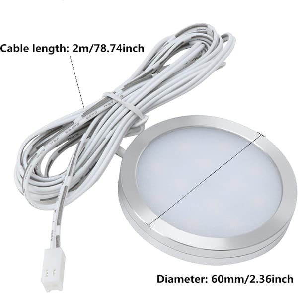 6 Pcs. Interior LED Spotlight 12V 2W Recessed Ceiling Light for RV, Van, Caravan, Boat, Warm White