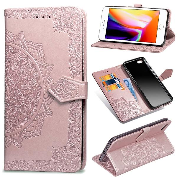 iPhone 7/8/SE (2020/2022) - Mandala Nahkakotelo - Ruusukulta Ruusukulta Roséguld Roséguld