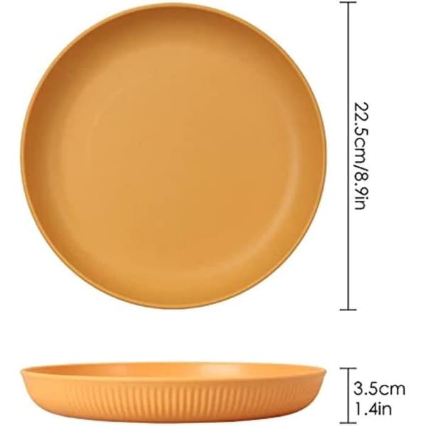 Campingtallrikar - Set om 6 - Okrossbara - Plast - 22,5 cm