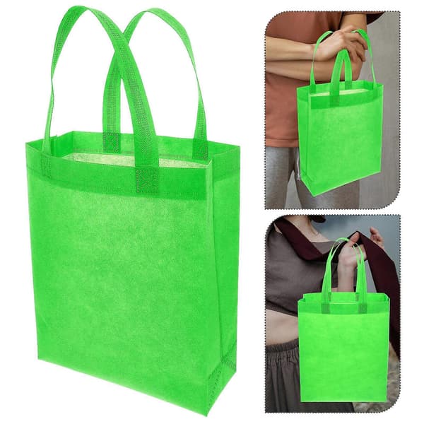 Non-woven tygväskor för shopping 30 st gröna återanvändbara matkassar