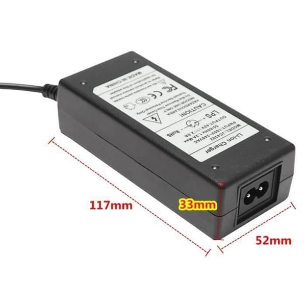 Lader - JC4202 - Hoverboard - 36V Li-ion - DC 42V 2000mA - Svart