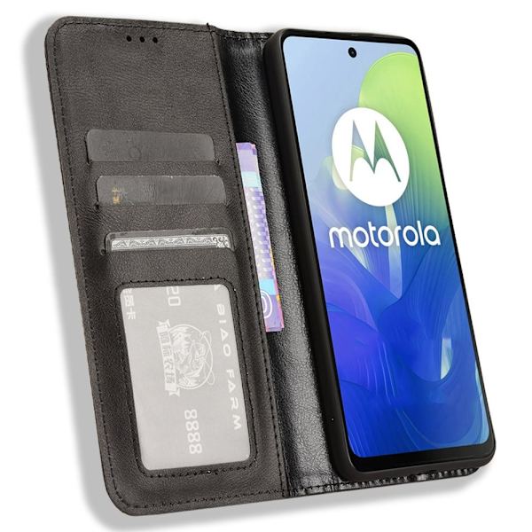 Yhteensopiva Motorola Moto G04 4G / G24 Power -kotelon lompakkokotelon kanssa Black Svart
