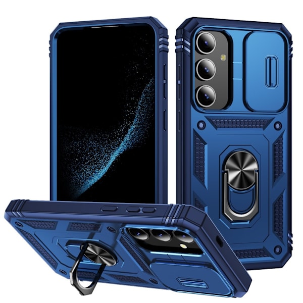Galaxy S24 Plus -kotelo CamShield Ring Hybrid Armor Sininen 73