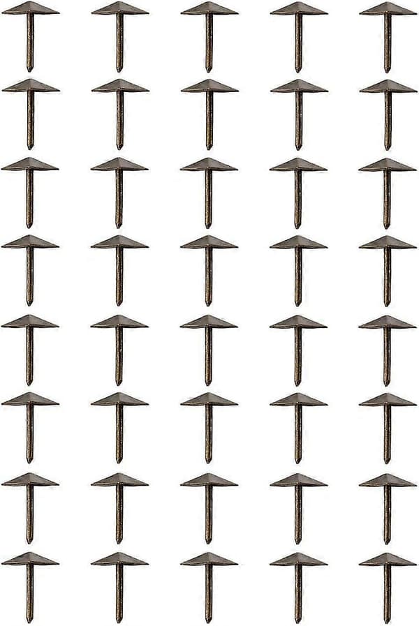 Sæt med 40 dekorative søm i ældet bronze messing 12 x 18 mm