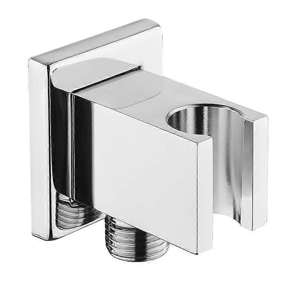 Forkromet slangeforbinder med messing Keymark håndbruserholder, brusealbue med holder, håndbruser sandforbinder