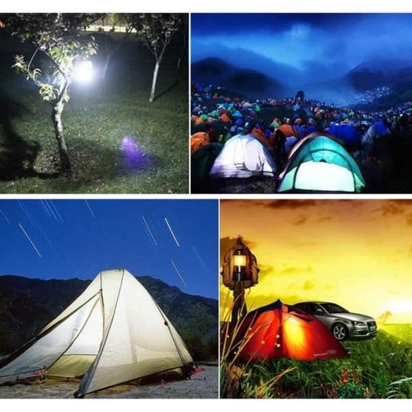 Solar Campinglampe, Genopladelig Multifunktionel Sammenfoldelig LED-lanterne - Sort - Unisex