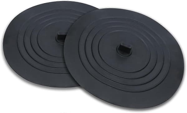 Pakke silikone afløbspropper, vaskepropper, badekarprop, 15 cm, til køkkenvask, badekar, sort