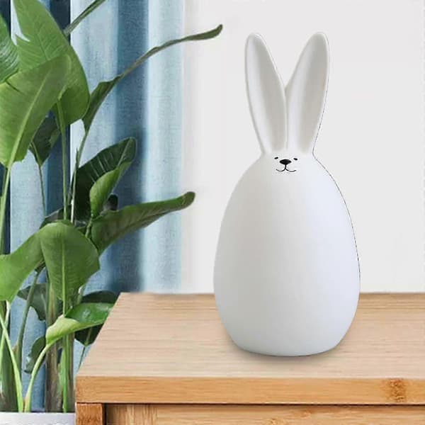 Påskhare samlarfigur vit kaninstaty 15cm D