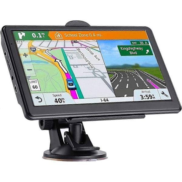 Bil GPS Navigator, Seneste 2024 Kort 7 Tommer Touch Screen Bil GPS, Stemmestyring til Trin-for-Trin Anvisninger, Understøtter Hastigheds- og Rødt Lys Advarsel