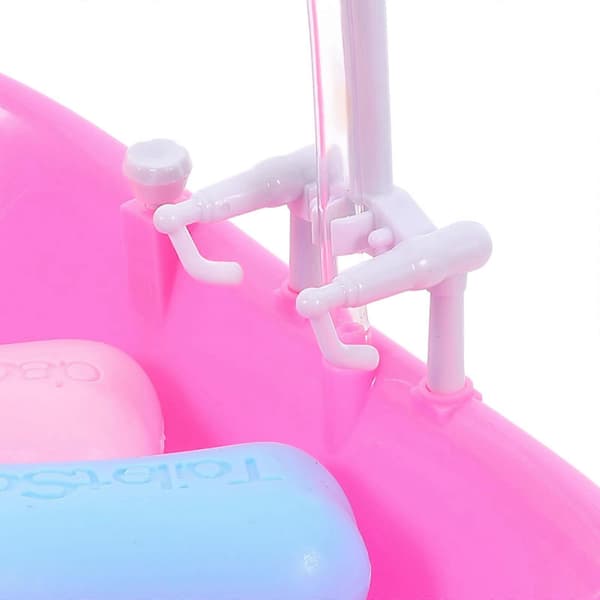 Mini badekar leketøy dukkehus for lek 1 sett rosa ABS plastdekorasjon