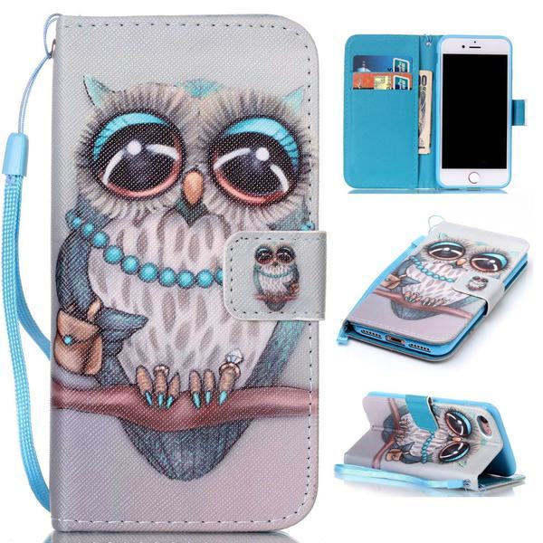 Plånboksfodral iPhone SE (2020) - Ornate Owl animals and animal patterns