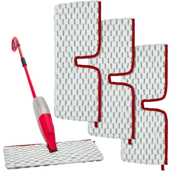 Pakke med 3 mikrofiberrefiller til spraymopper kompatible med Vileda 1-2 Spraymax, vaskbar mikrofibermoppe til køkken
