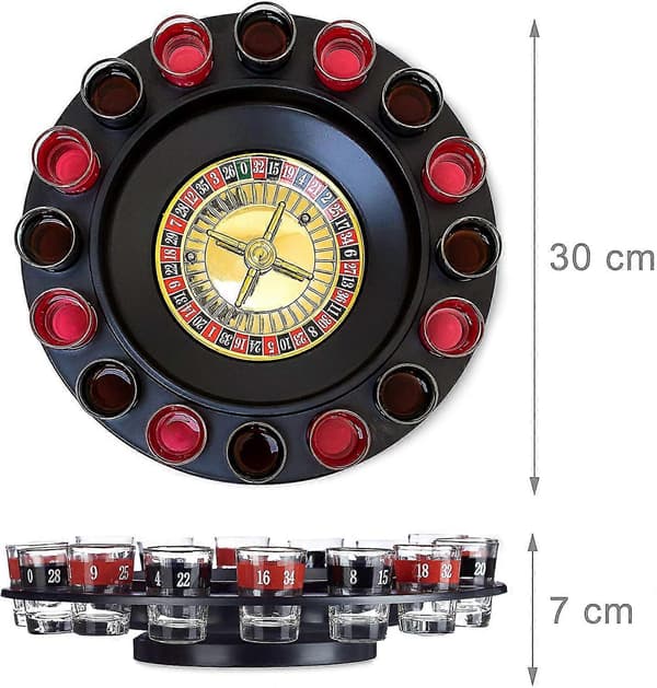 Drikkespil Roulette Sæt Med 16 Shots