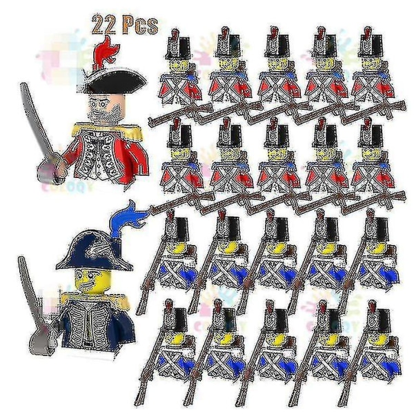 WW2 Militära kejserliga flottan Soldat Byggstenar Röd Blå Siffror Tegelstenar Pedagogiska leksaker