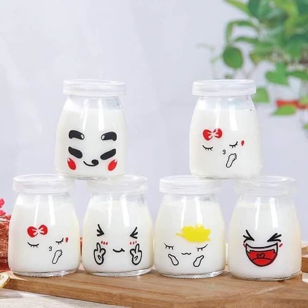 Glas Yoghurtglas - 6 Styk - 150ml - Lufttætte Låg - Ideel til Desserter