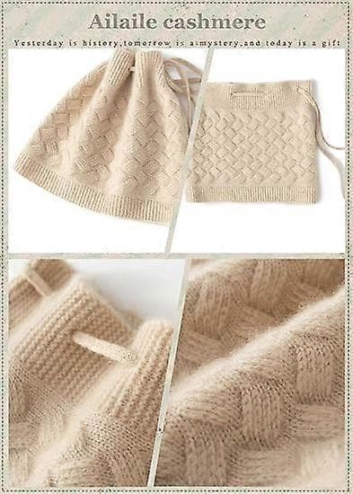 Dame Beanie Hue Vinter Varm Kashmir Merino Uld Strikket Snørehatte
