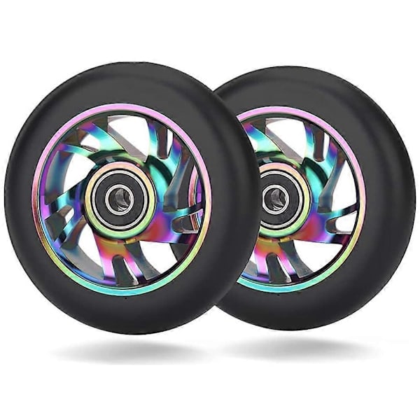 stk 100 mm Udskiftningshjul til Løbehjul med Lejer Stunt Løbehjul PU Hjul til Gynge Biler, Ekstra
